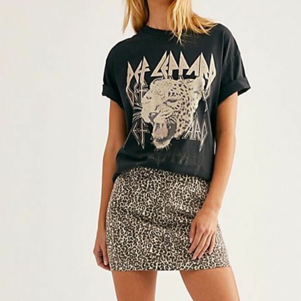 NWT Free People Leopard Modern Femme Skirt